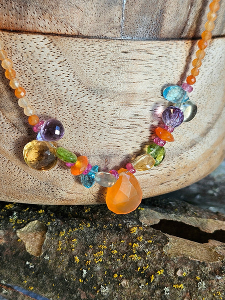 Carnelian & Multi Color Brio Necklace  NRD2525