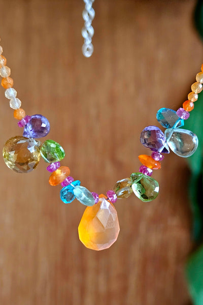 Carnelian & Multi Color Brio Necklace  NRD2525