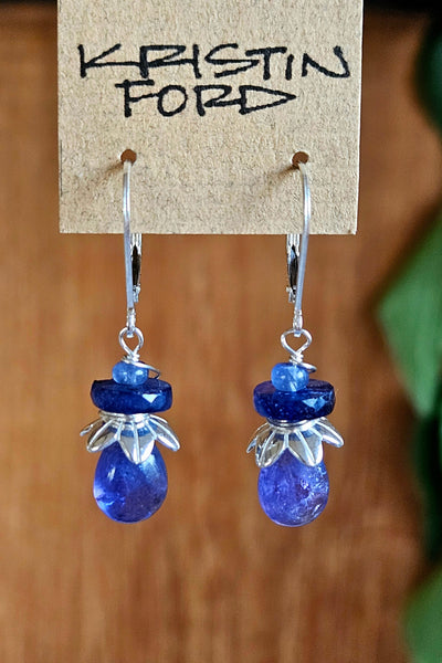 Tanzanite & Sapphire Earrings  EBL5325