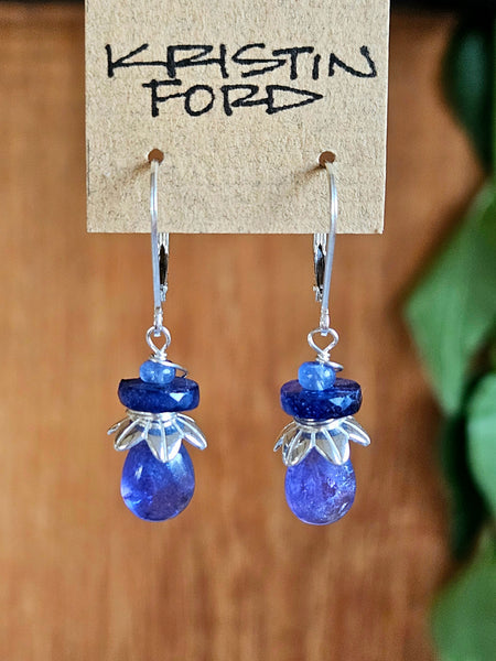 Tanzanite & Sapphire Earrings  EBL5325