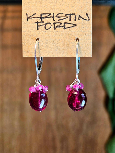 Ruby Cluster Earrings  ERD3125