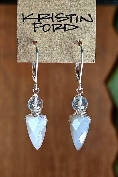 Silver Moonstone & Blue Topaz Earrings  EBK2125