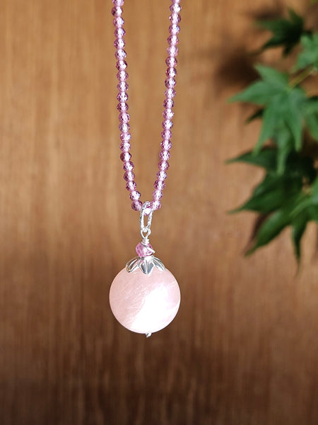 Rose Quartz & Pink Topaz Pendant / Floater