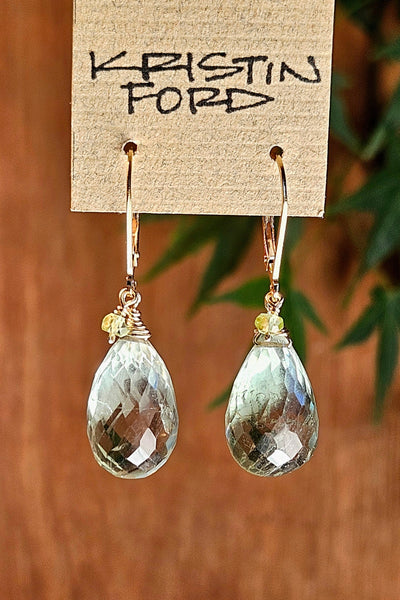 GF) Prasiolite Teardrop Earrings  EGR2425G