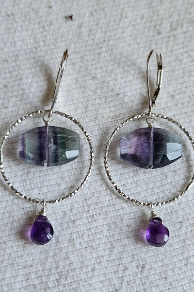 Fluorite & Amethyst Earrings  EBL4425