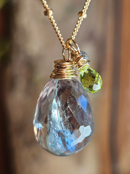 GF) Prasiolite, Peridot & Labradorite Necklace  NGR2425G