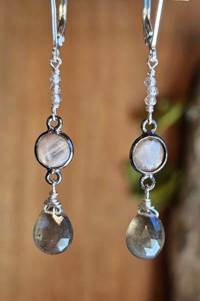 Chocolate Scapolite & Chocolate "Mocha" Moonstone Earrings  EBR3225