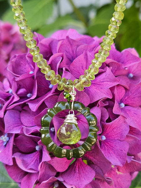 One of a Kind Peridot & Jade Necklace