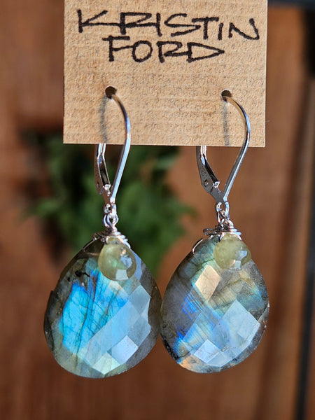 Labradorite & Grossular Garnet Earrings  EBK4225