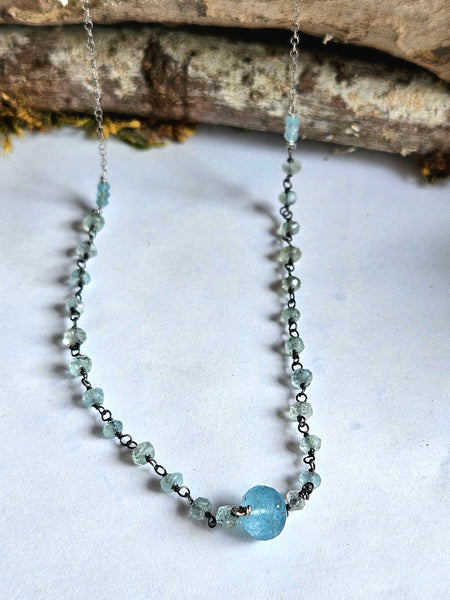 Aquamarine & Apatite Necklace  NBL7325OX