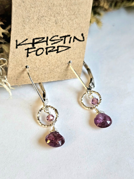 Raspberry Sapphire Earrings  ERD4725