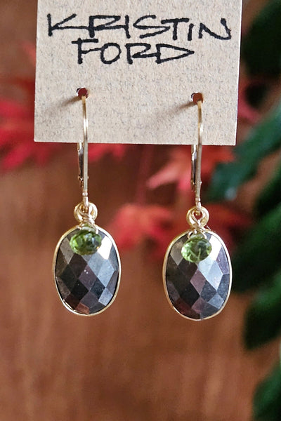 GF) Pyrite & Peridot Earrings EBK2023G