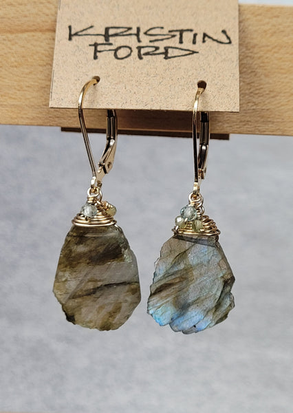 GF) Labradorite Slice Earrings EBK4418G