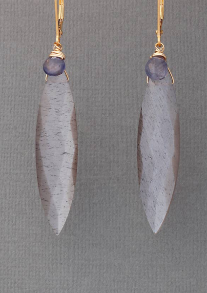 GF)  Silver Moonstone & Iolite Earrings EBK1319G