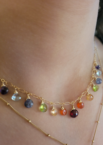 Rainbow Chakra Necklace NWH3317(G)  AVAILABLE IN STERLING SILVER & 14K GF