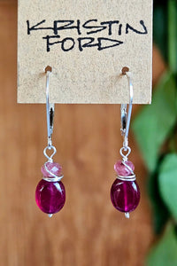 Ruby & Strawberry Quartz Earrings  ERD3225
