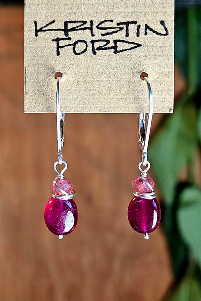 Ruby & Strawberry Quartz Earrings  ERD3225