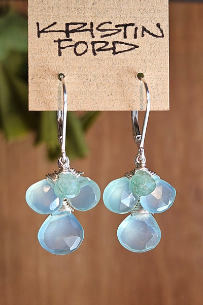 Chalcedony & Green Apatite Earrings EBL1613