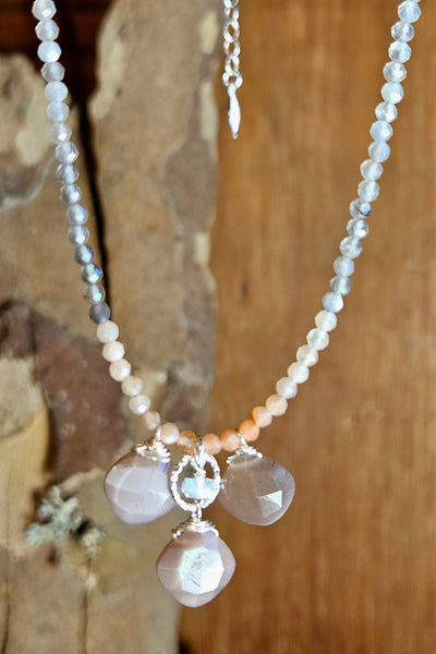 Chocolate "Mocha" Moonstone Necklace  NBR0925