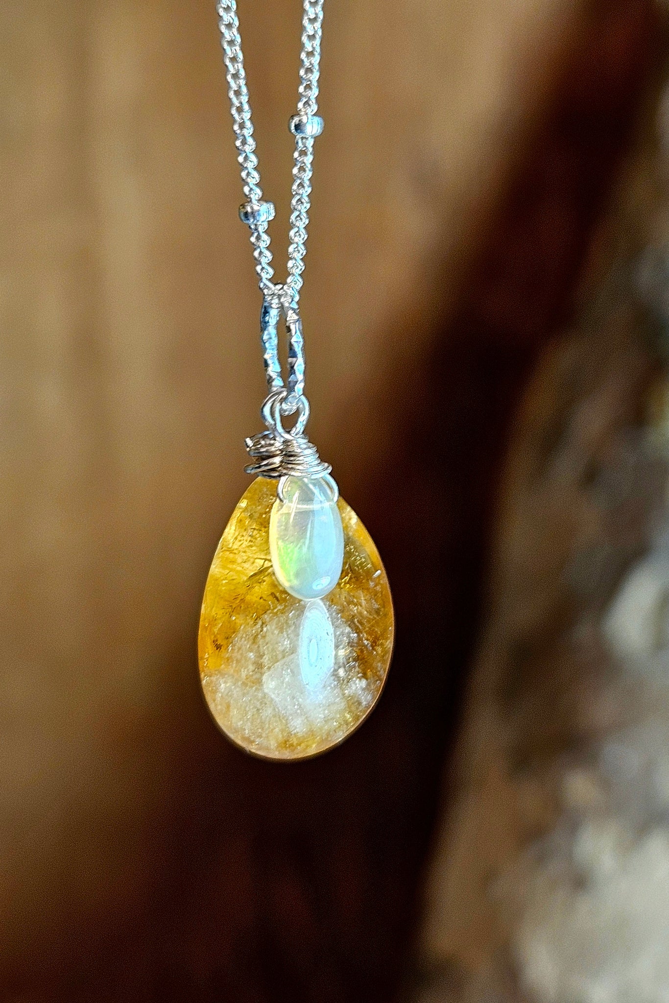 Citrine & Opal Floater / Pendant