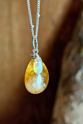 Citrine & Opal Floater / Pendant