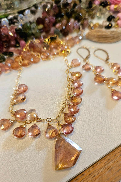 GF) One of a Kind Tourmaline & Imperial Topaz Necklace