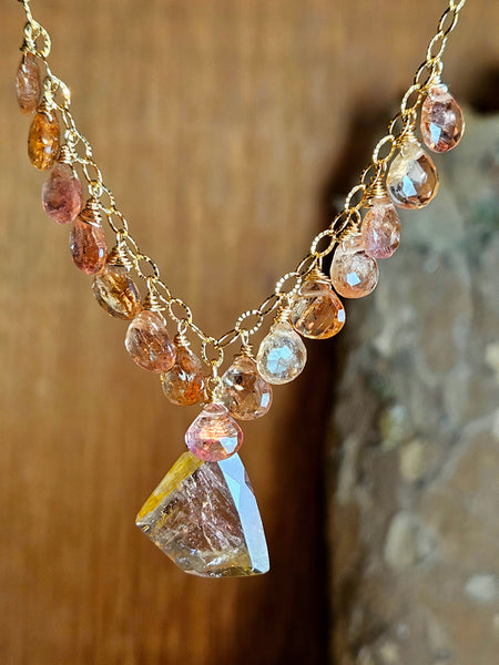 GF) One of a Kind Tourmaline & Imperial Topaz Necklace