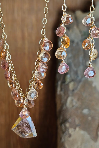 GF) One of a Kind Tourmaline & Imperial Topaz Necklace