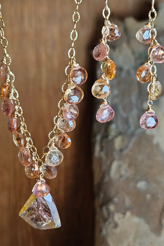 GF) One of a Kind Tourmaline & Imperial Topaz Necklace