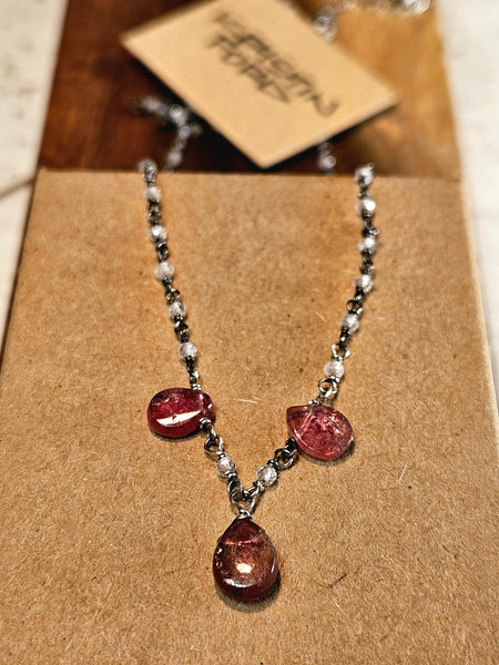 Pink Tourmaline & White Topaz Necklace  NRD5625OX