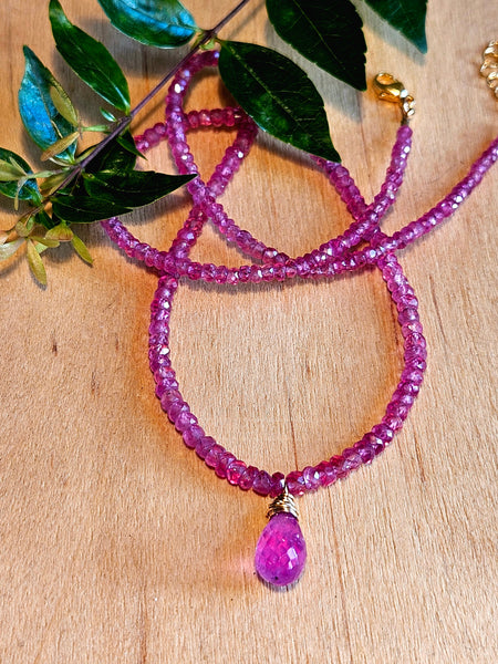 Pink & Red Sapphire Necklace  NRD2326G