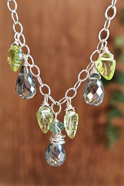 Prasiolite, Peridot & Emerald Necklace  NGR0826
