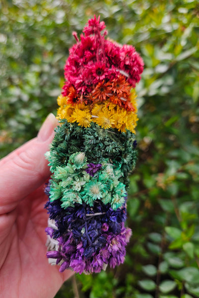 White Sage & Flower Bundles / Smudge Sticks