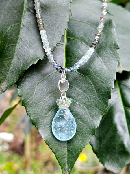 One of a Kind Aquamarine & Labradorite Necklace