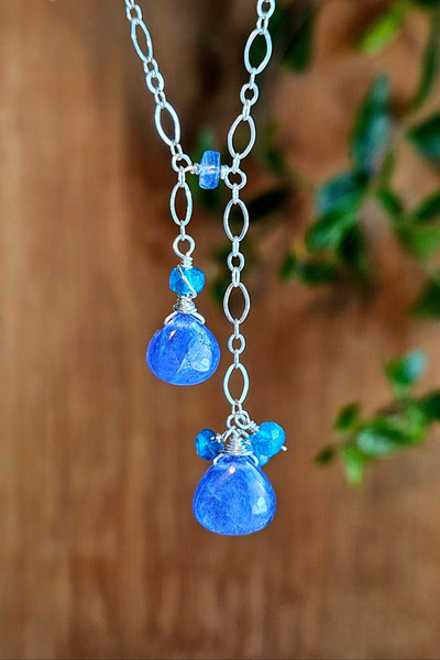 Tanzanite, Neon Apatite & Kyanite Necklace  NBL4626