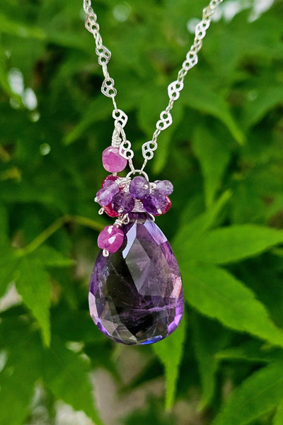 One of a Kind Amethyst & Ruby Necklace