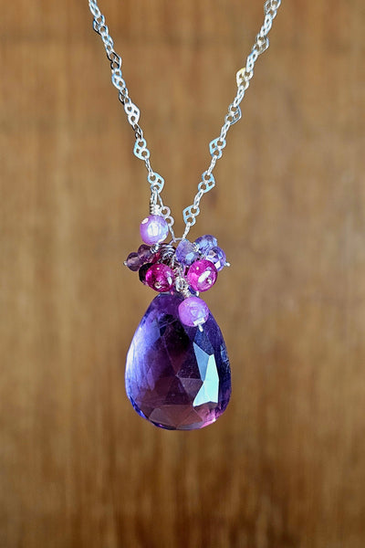 One of a Kind Amethyst & Ruby Necklace