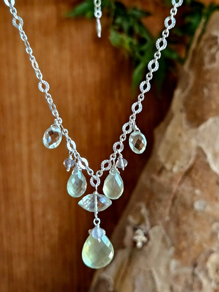 One of a Kind Prehnite, Prasiolite & Labradorite Necklace