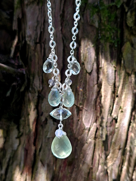 One of a Kind Prehnite, Prasiolite & Labradorite Necklace