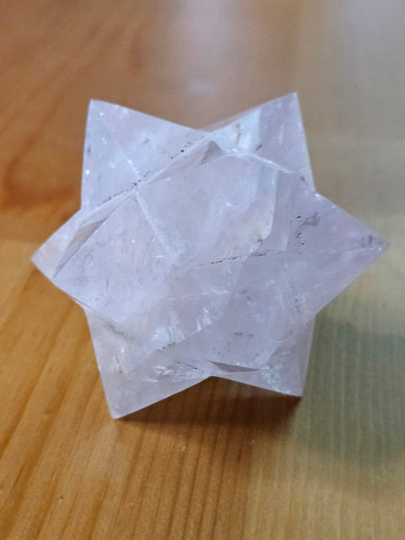 One of a Kind Rose Quartz Sacred Geometry Star