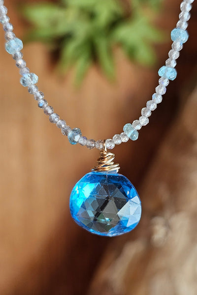 Blue Topaz & Labradorite Necklace NBL4410G