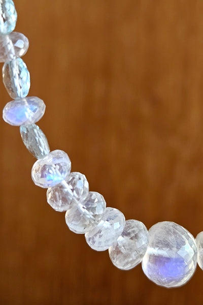 One of a Kind Rainbow Moonstone & Aquamarine Necklace