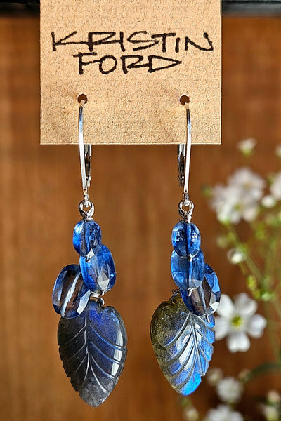 Labradorite & Blue Kyanite Earrings  EBK4026