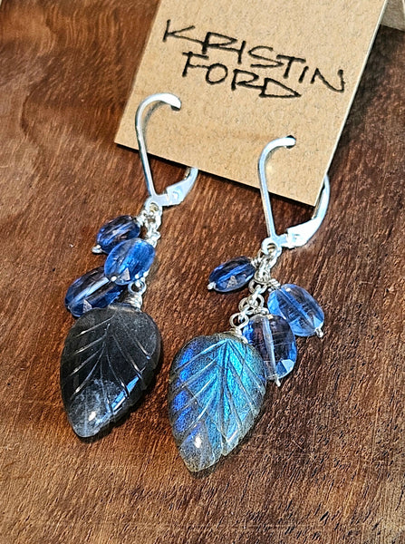 Labradorite & Blue Kyanite Earrings  EBK4026