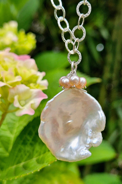 One of a Kind Blush Keishi Pearl Necklace