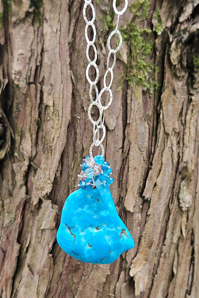 One of a Kind Turquoise, Apatite & Color Change Garnet Necklace