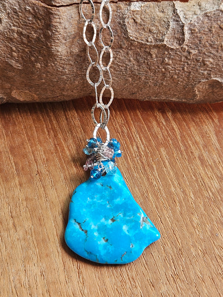 One of a Kind Turquoise, Apatite & Color Change Garnet Necklace