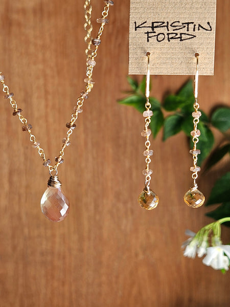 GF) Citrine & Andalusite Earrings  EBR3526G