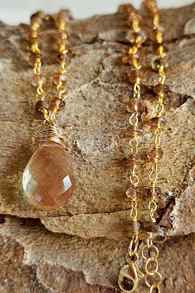 GF) Oregon Sunstone & Andalusite Necklace  NBR3526G