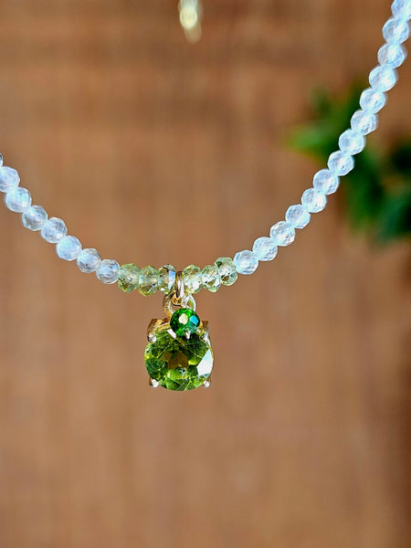 GF) Peridot, Prehnite & Tsavorite Necklace  NGR3526G